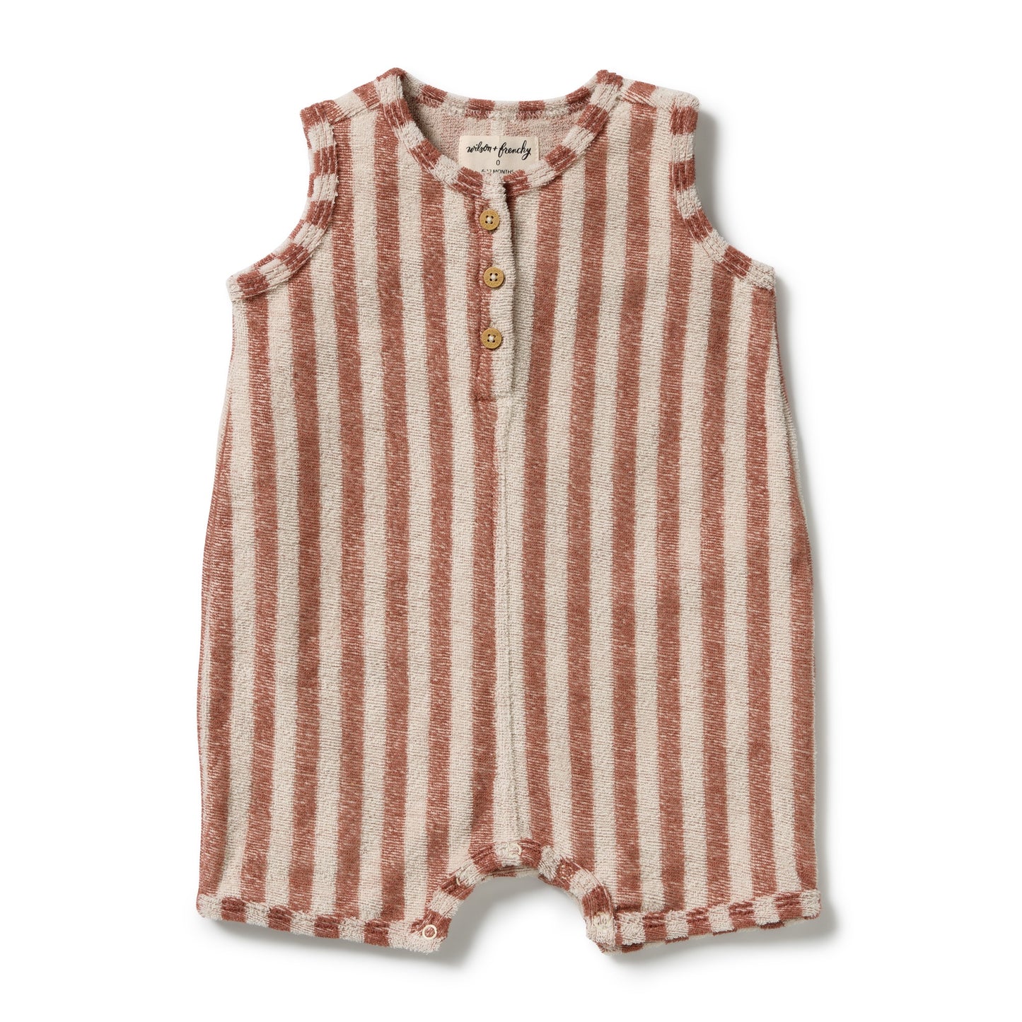 W&F Cherry Cola Stripe Organic Terry Growsuit