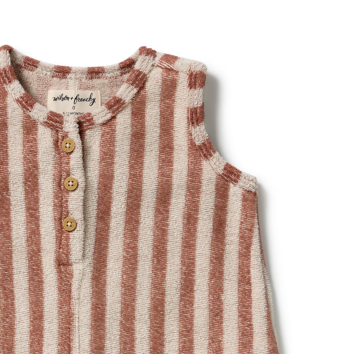 W&F Cherry Cola Stripe Organic Terry Growsuit