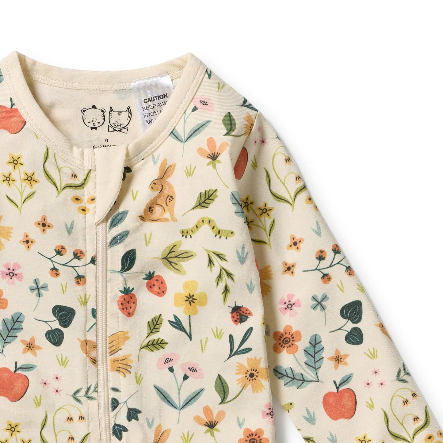 W&F Summer Garden Organic Zipsuit with Feet