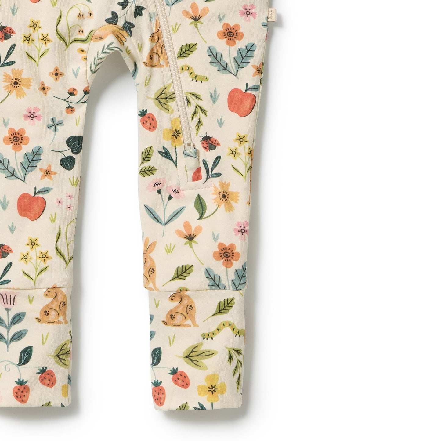 W&F Summer Garden Organic Zipsuit with Feet