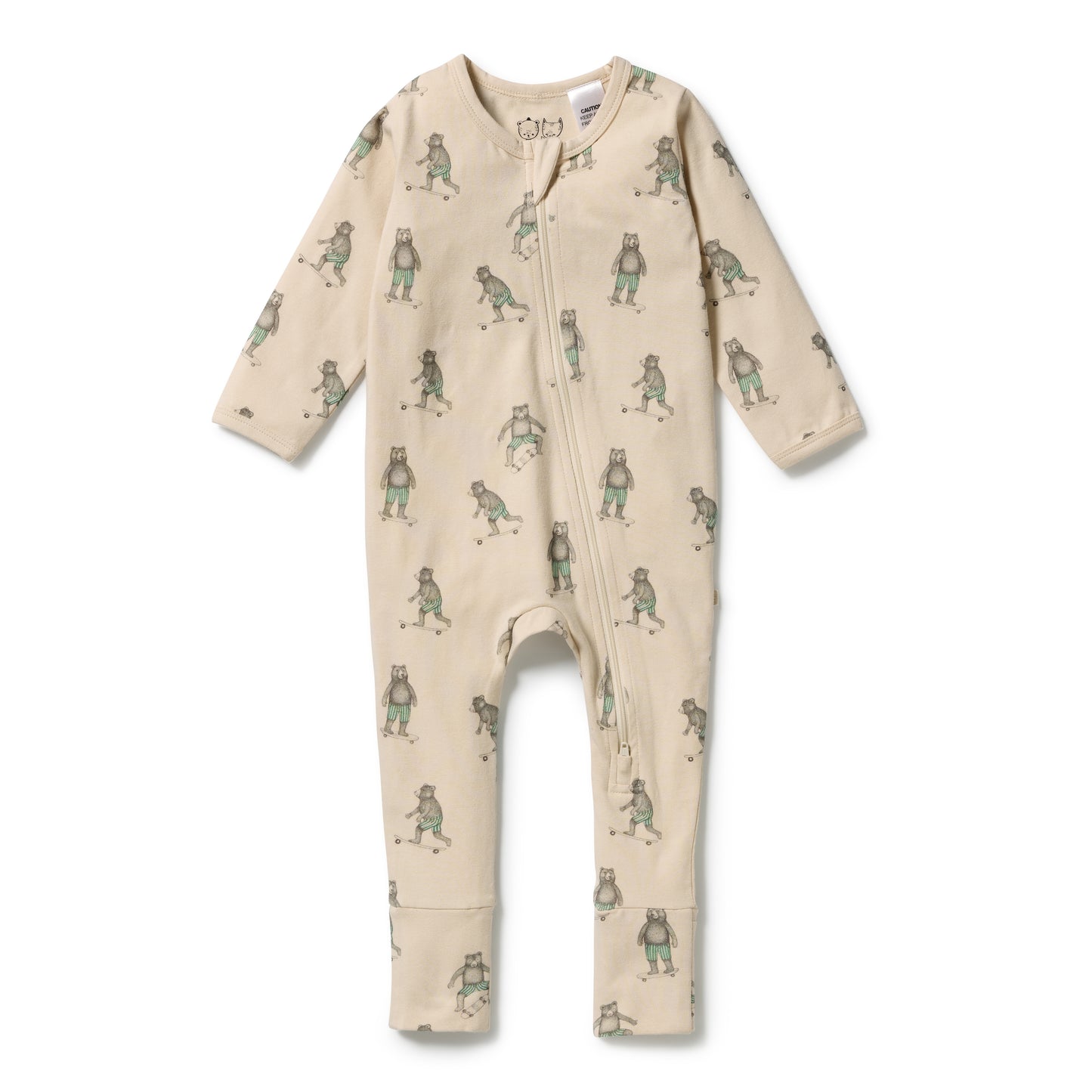 W&F Skater Club Organic Zipsuit with Feet
