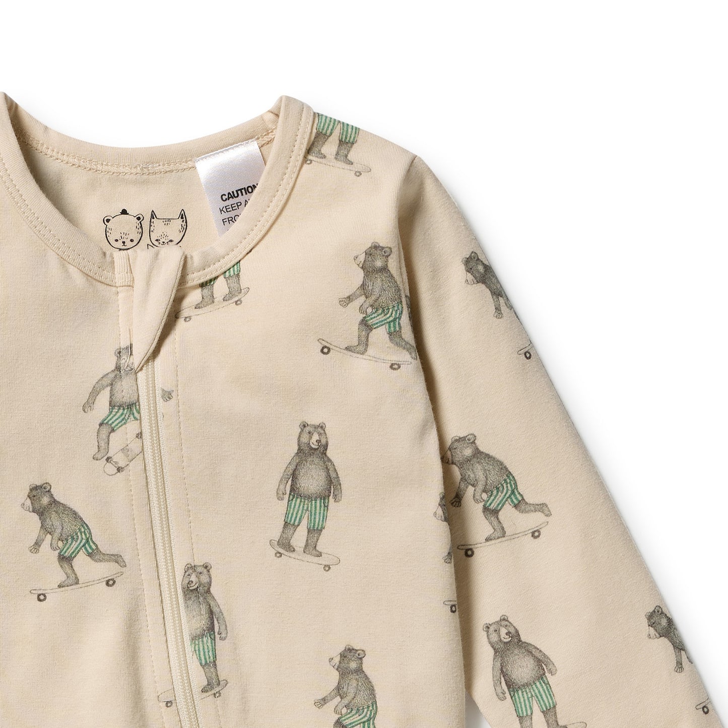 W&F Skater Club Organic Zipsuit with Feet