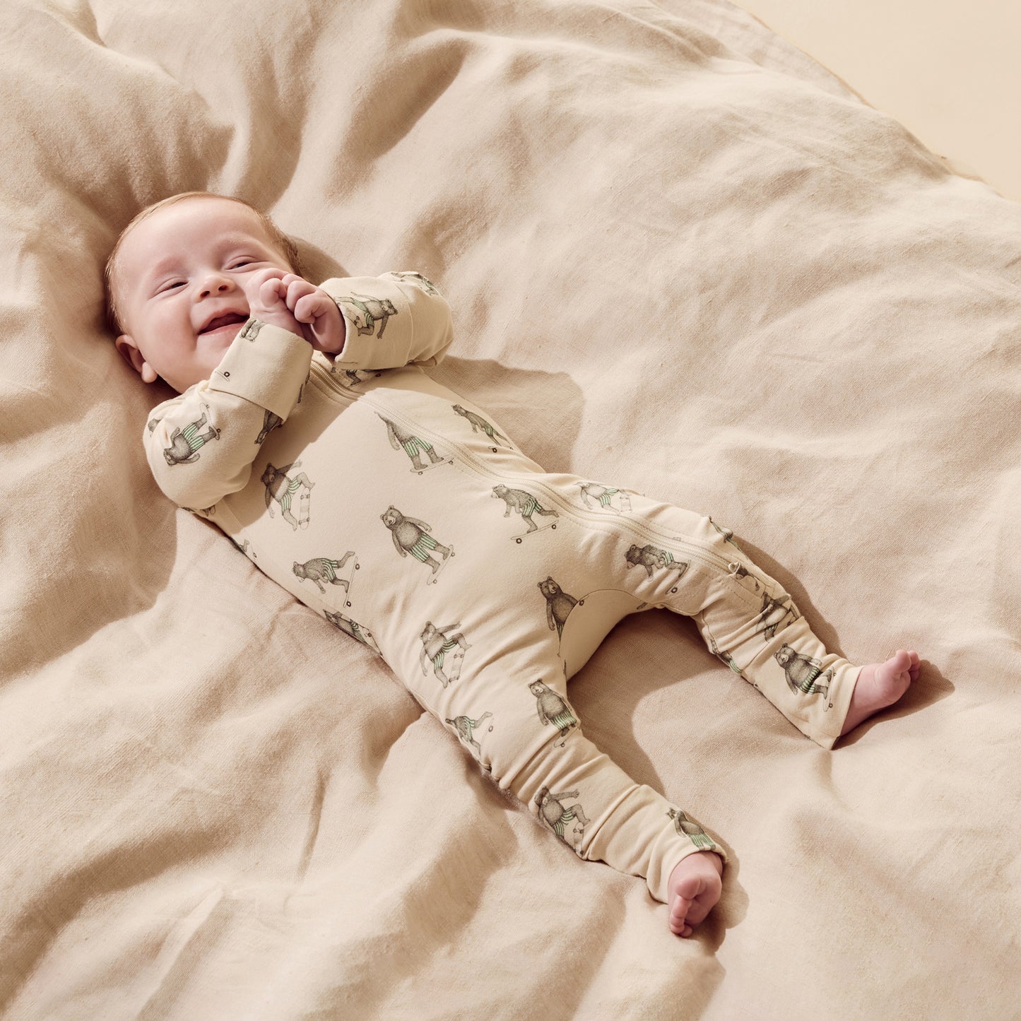 W&F Skater Club Organic Zipsuit with Feet