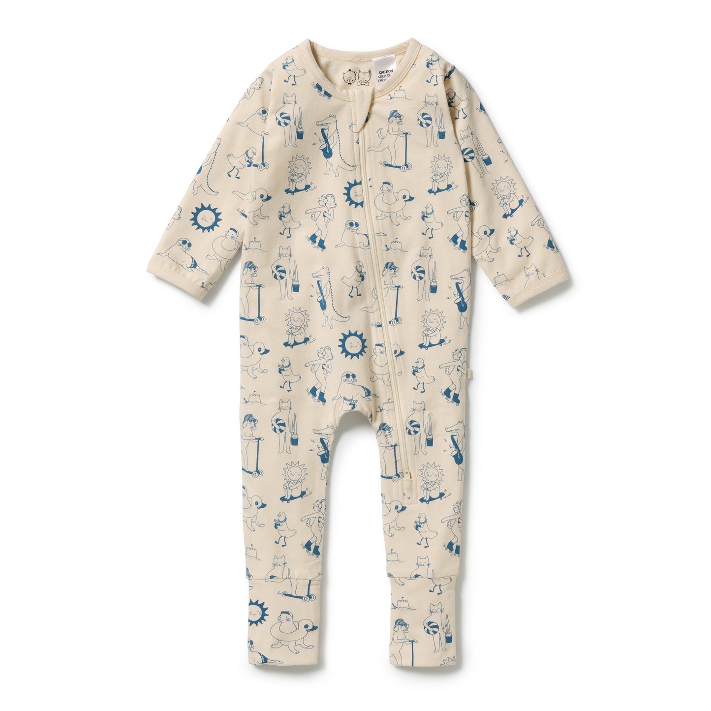 W&F Tout est Magique Organic Zipsuit with Feet