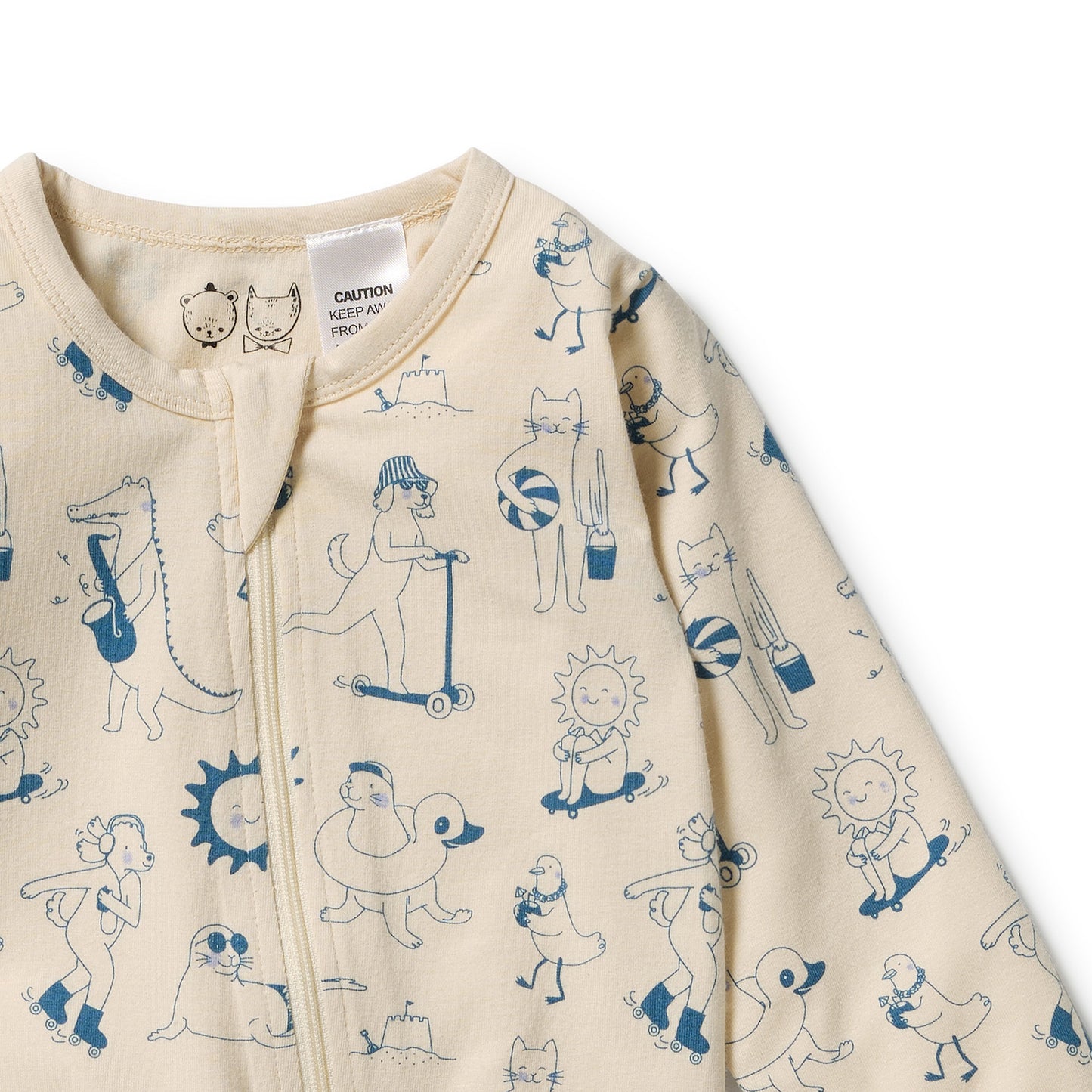 W&F Tout est Magique Organic Zipsuit with Feet