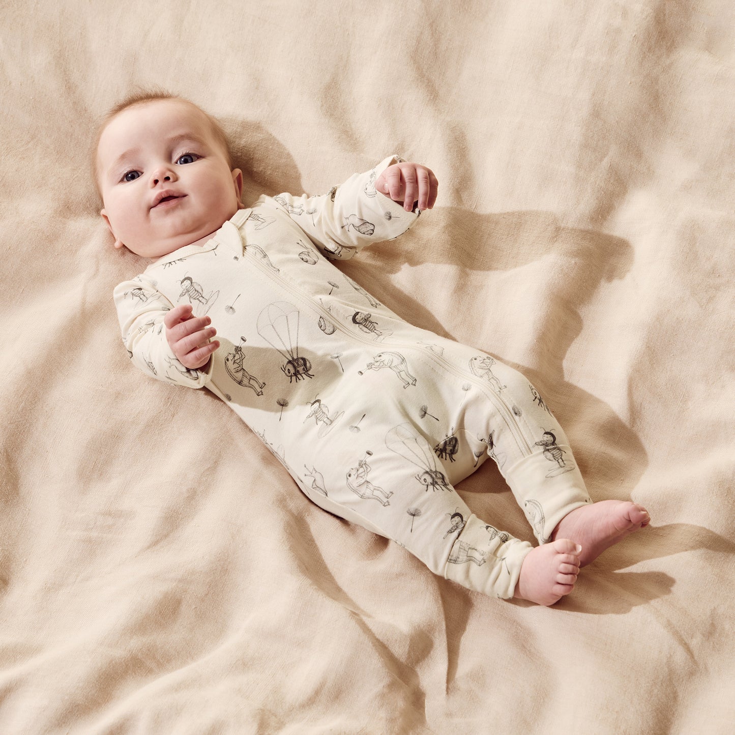 W&F Whispering Willows Organic Zipsuit with Feet