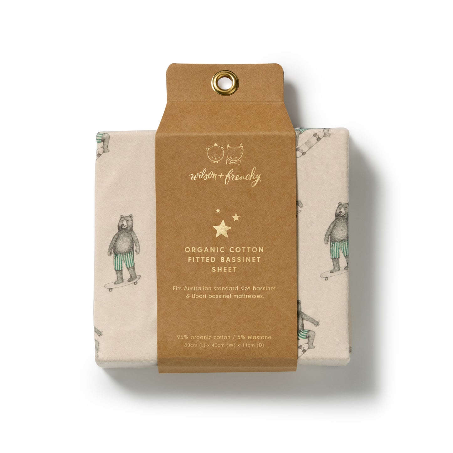 W&F Skater Club Organic Bassinet Sheet