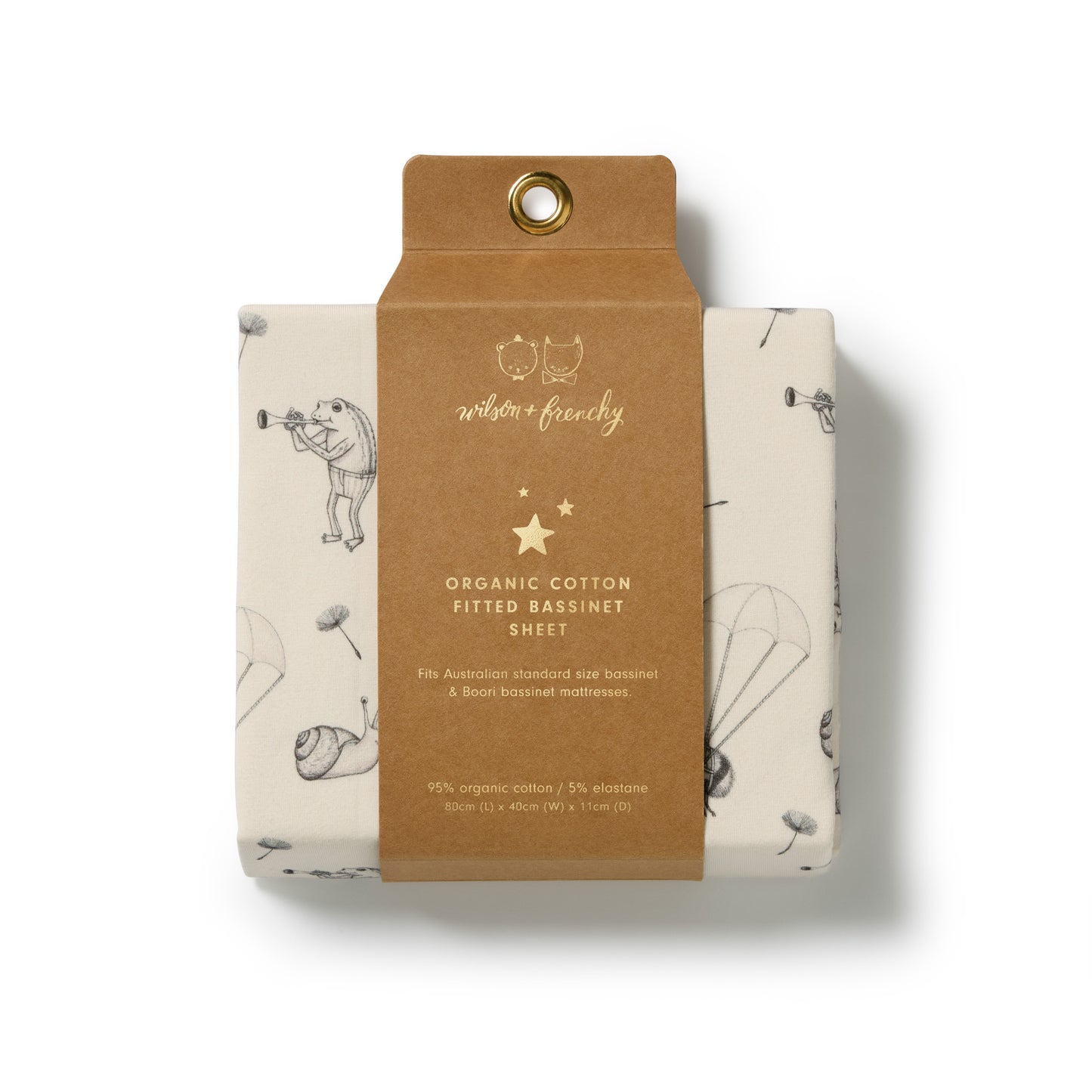 W&F Whispering Willows Organic Bassinet Sheet