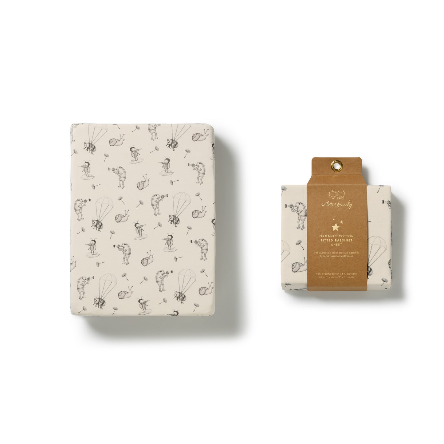 W&F Whispering Willows Organic Bassinet Sheet