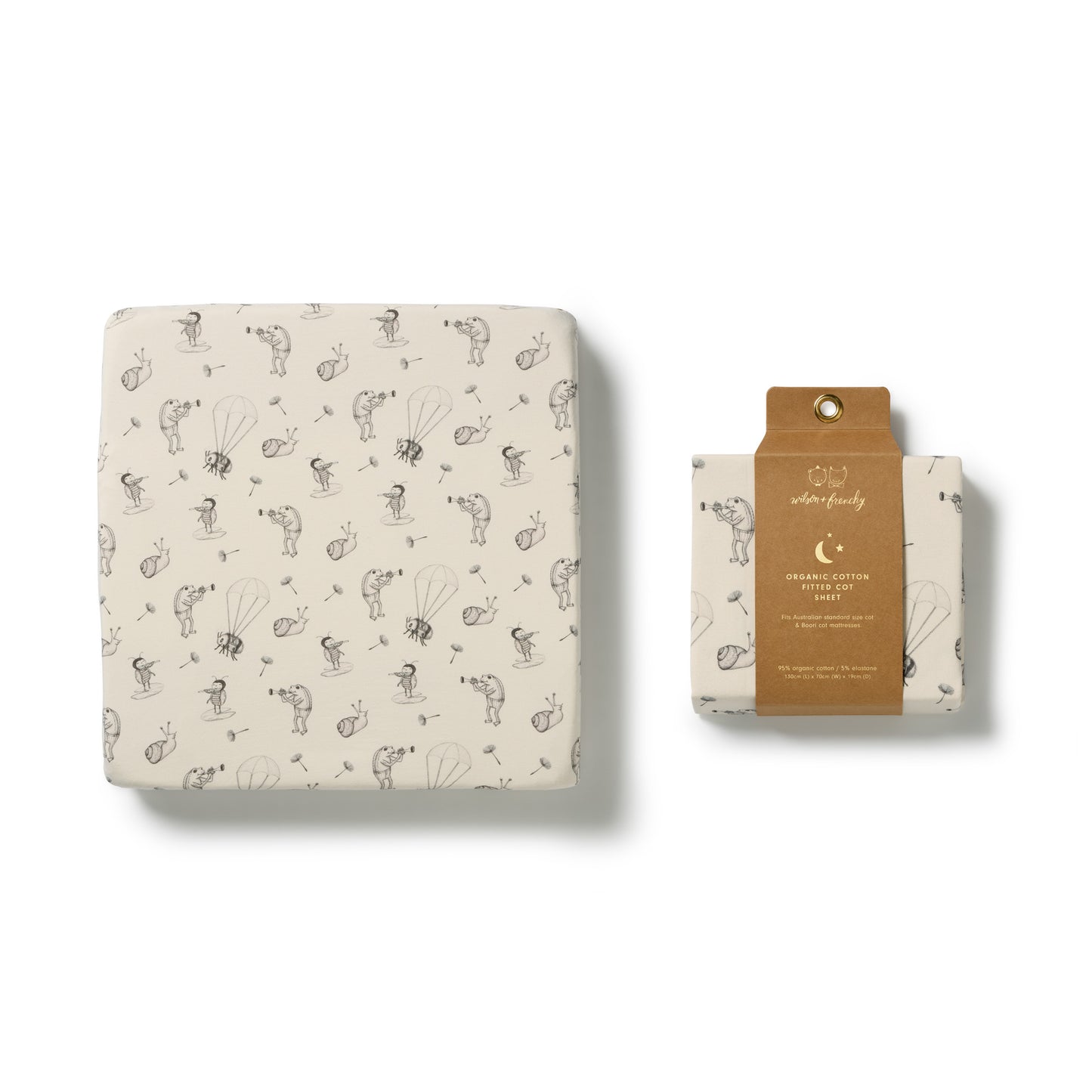 W&F Whispering Willows Organic Cot Sheet