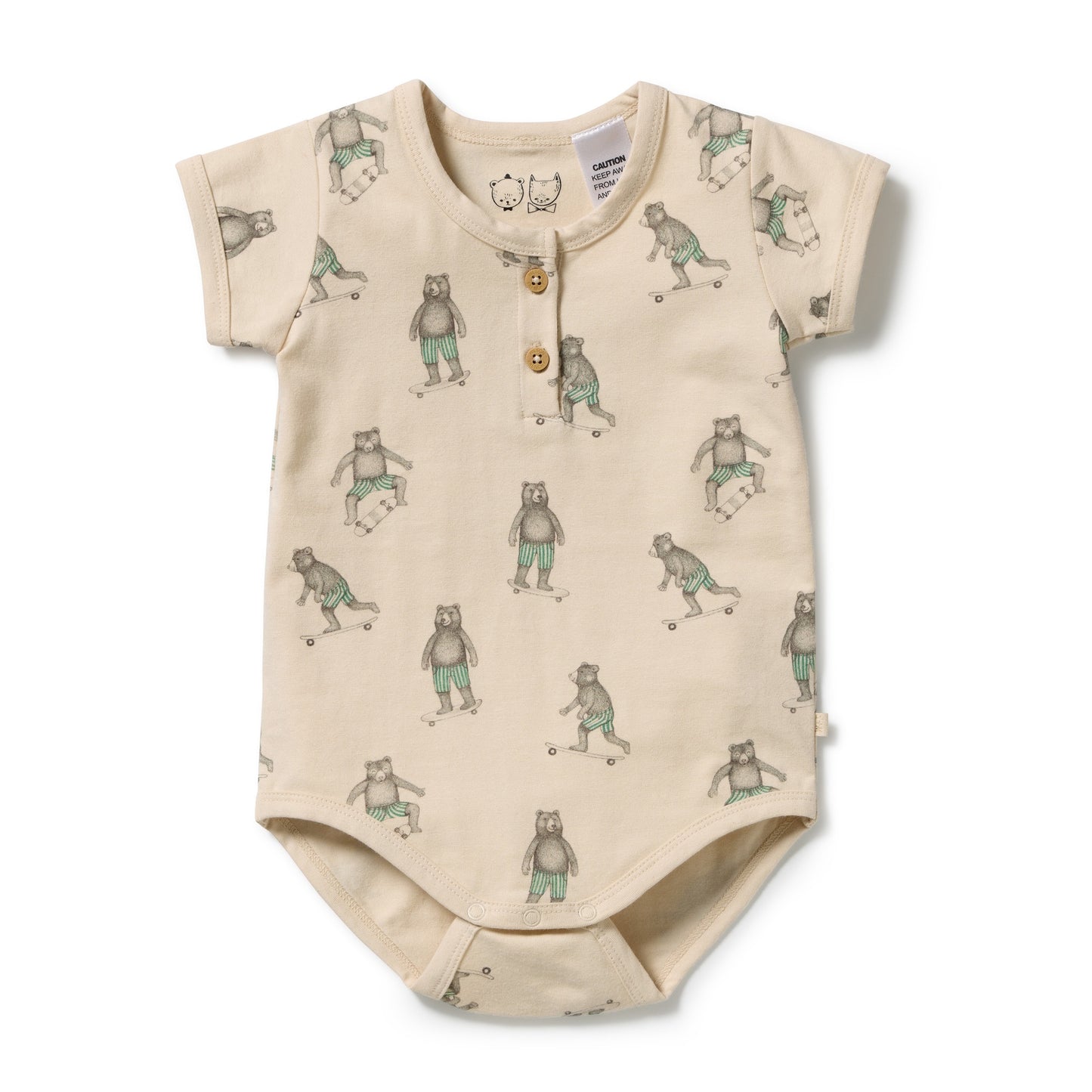 W&F Skater Club Organic Henley Bodysuit