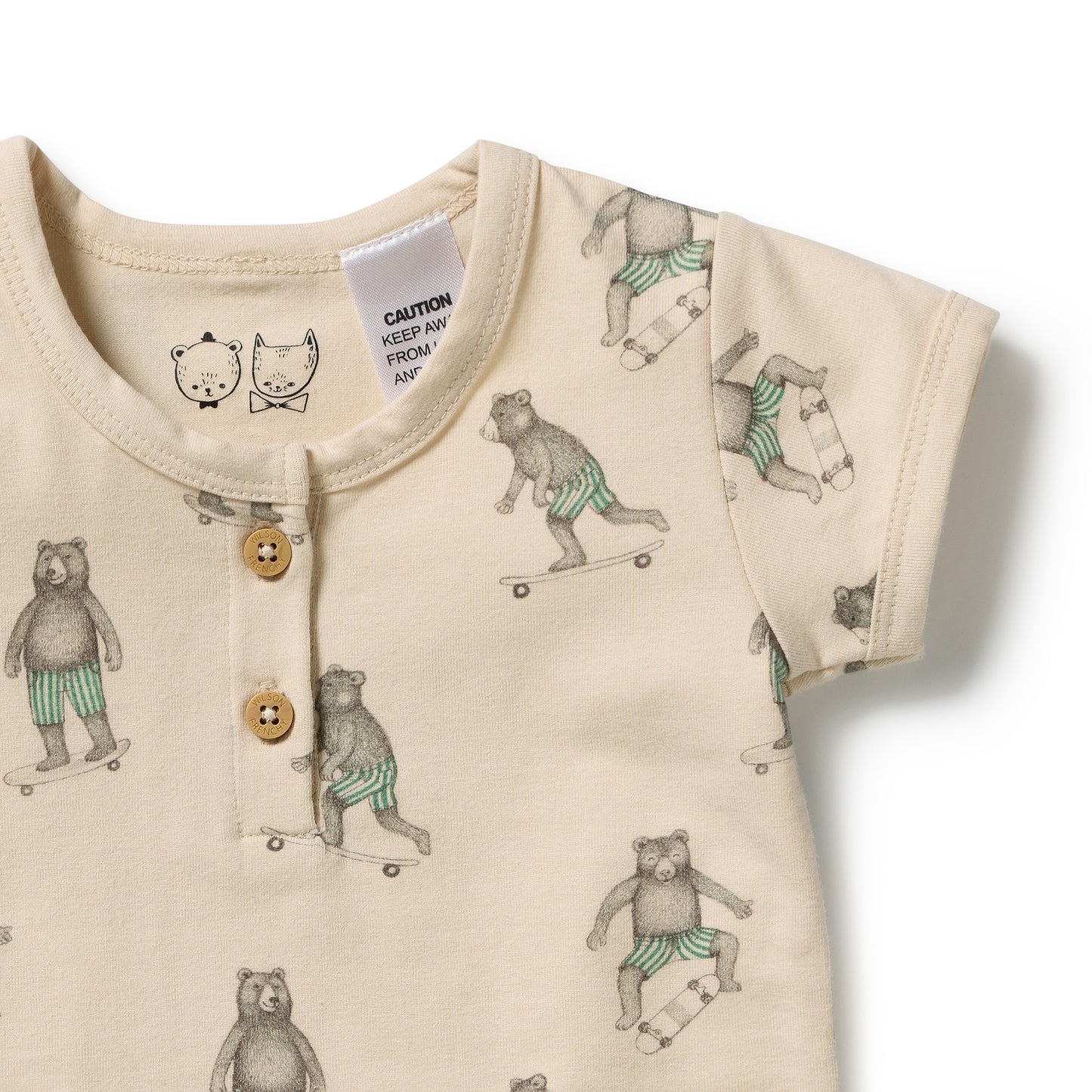 W&F Skater Club Organic Henley Bodysuit