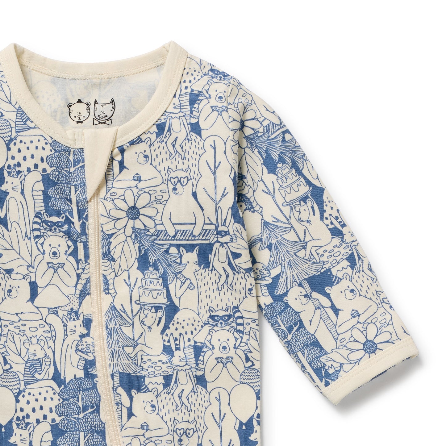 W&F Woodland Adventures Organic Zipsuit with Feet