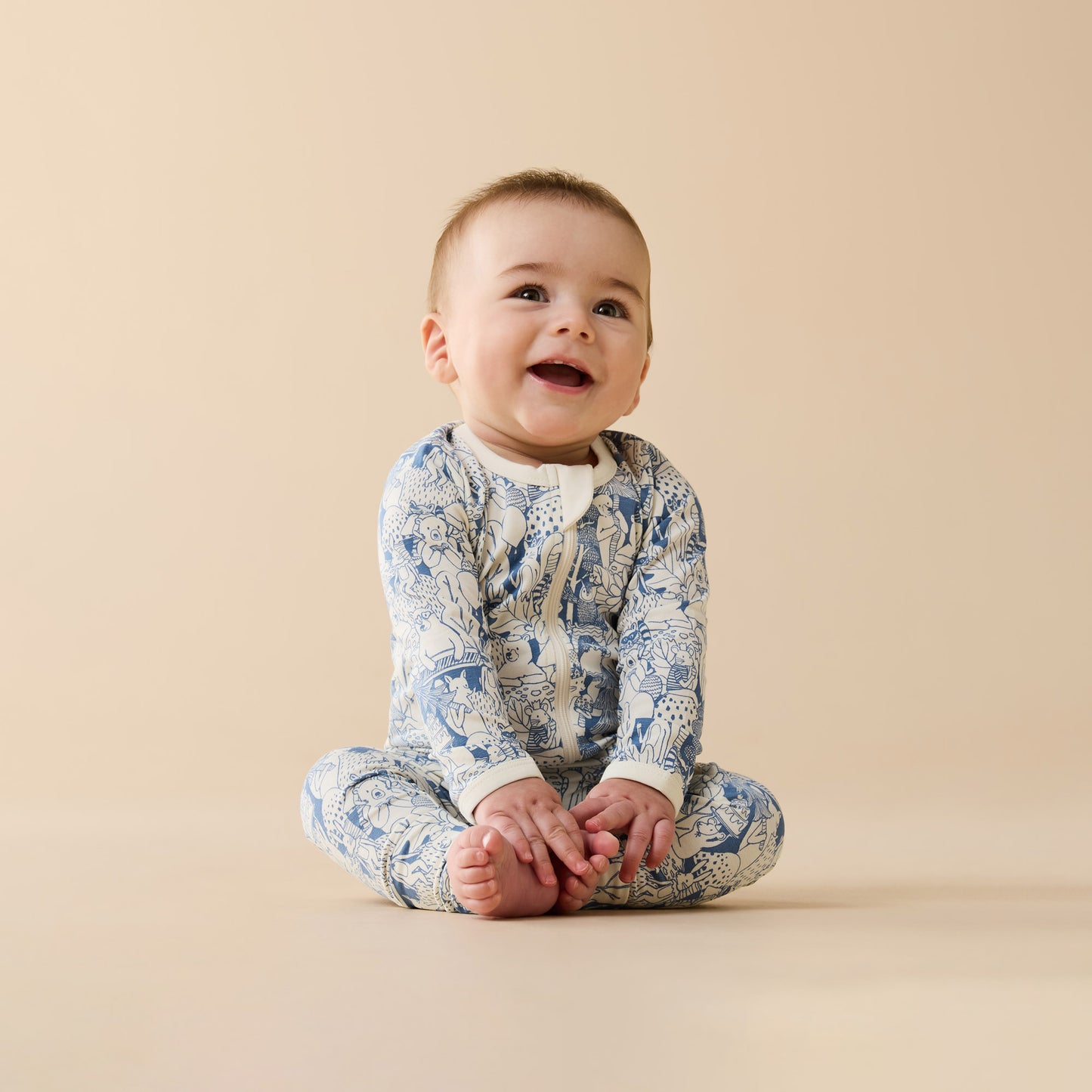 W&F Woodland Adventures Organic Zipsuit with Feet