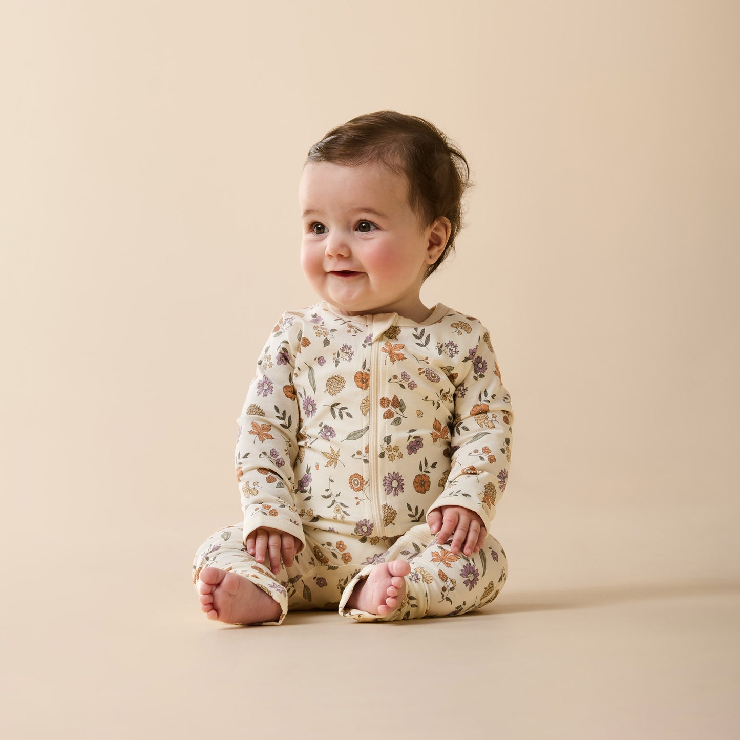 W&F Maple Glow Organic Zipsuit with Feet