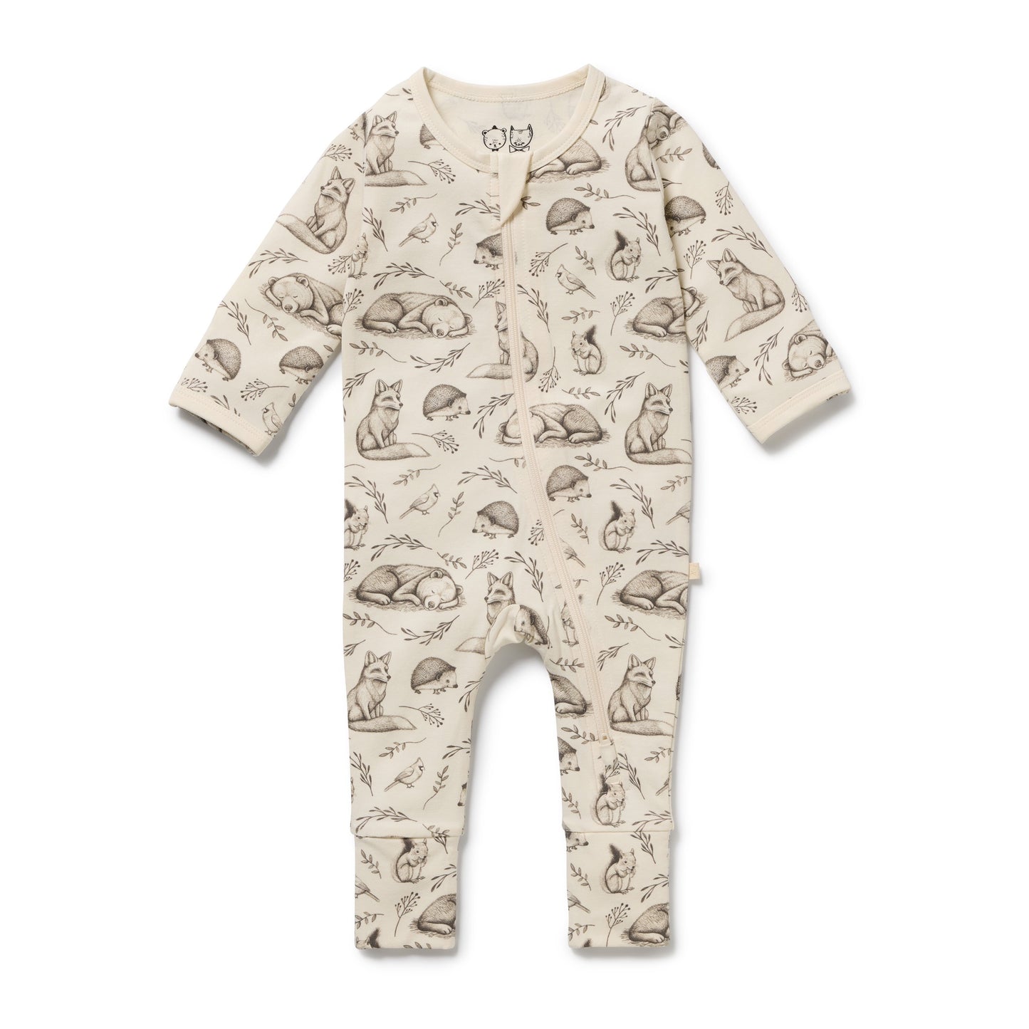 W&F Foxglove Forest Organic Zipsuit with Feet