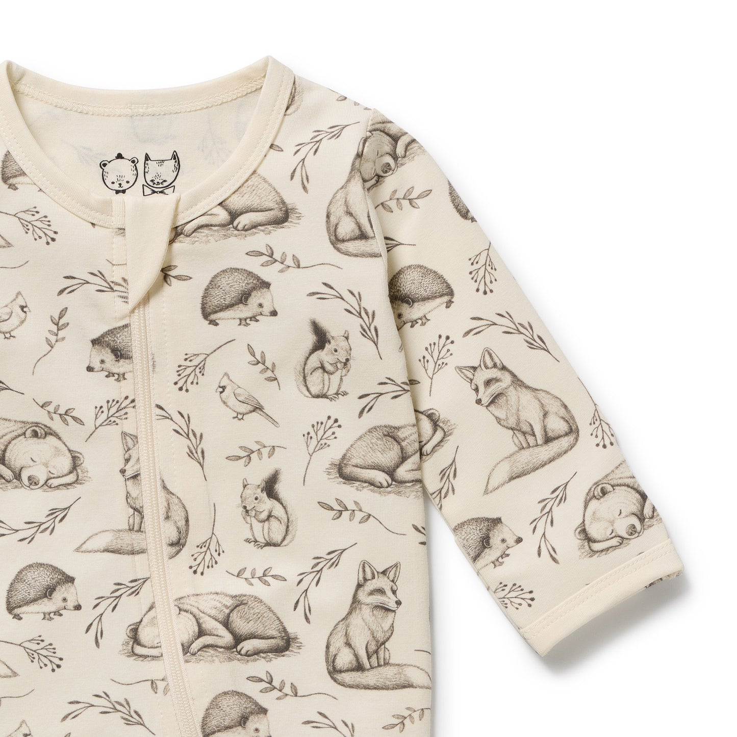 W&F Foxglove Forest Organic Zipsuit with Feet