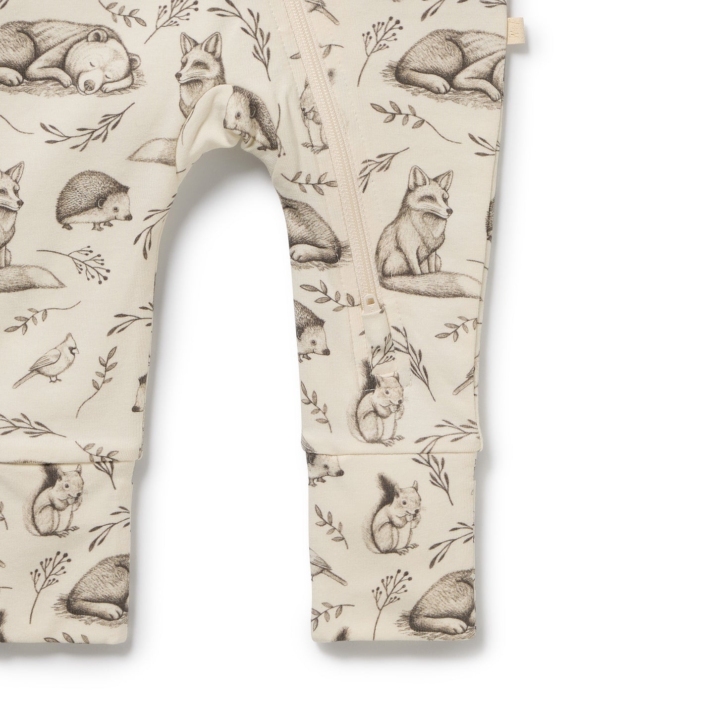 W&F Foxglove Forest Organic Zipsuit with Feet