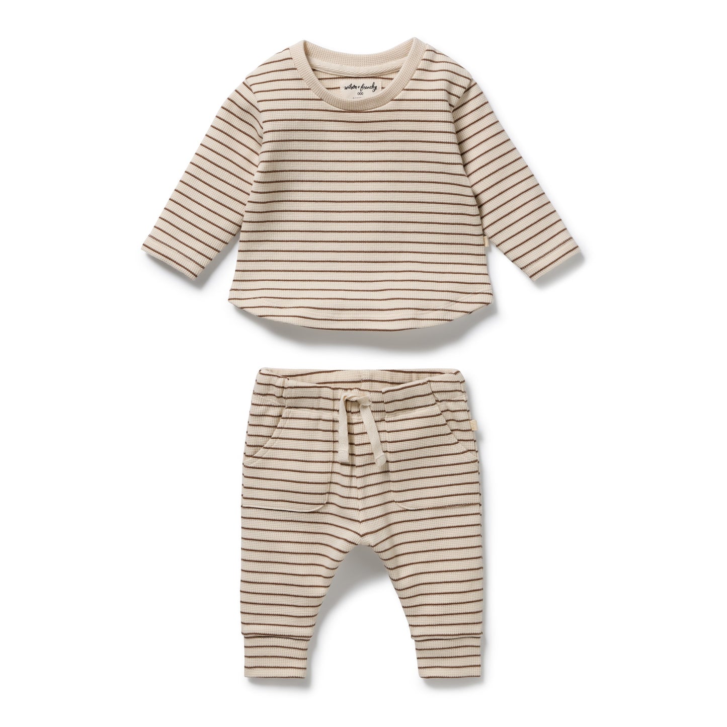 W&F Nutmeg Stripe Organic Waffle Set