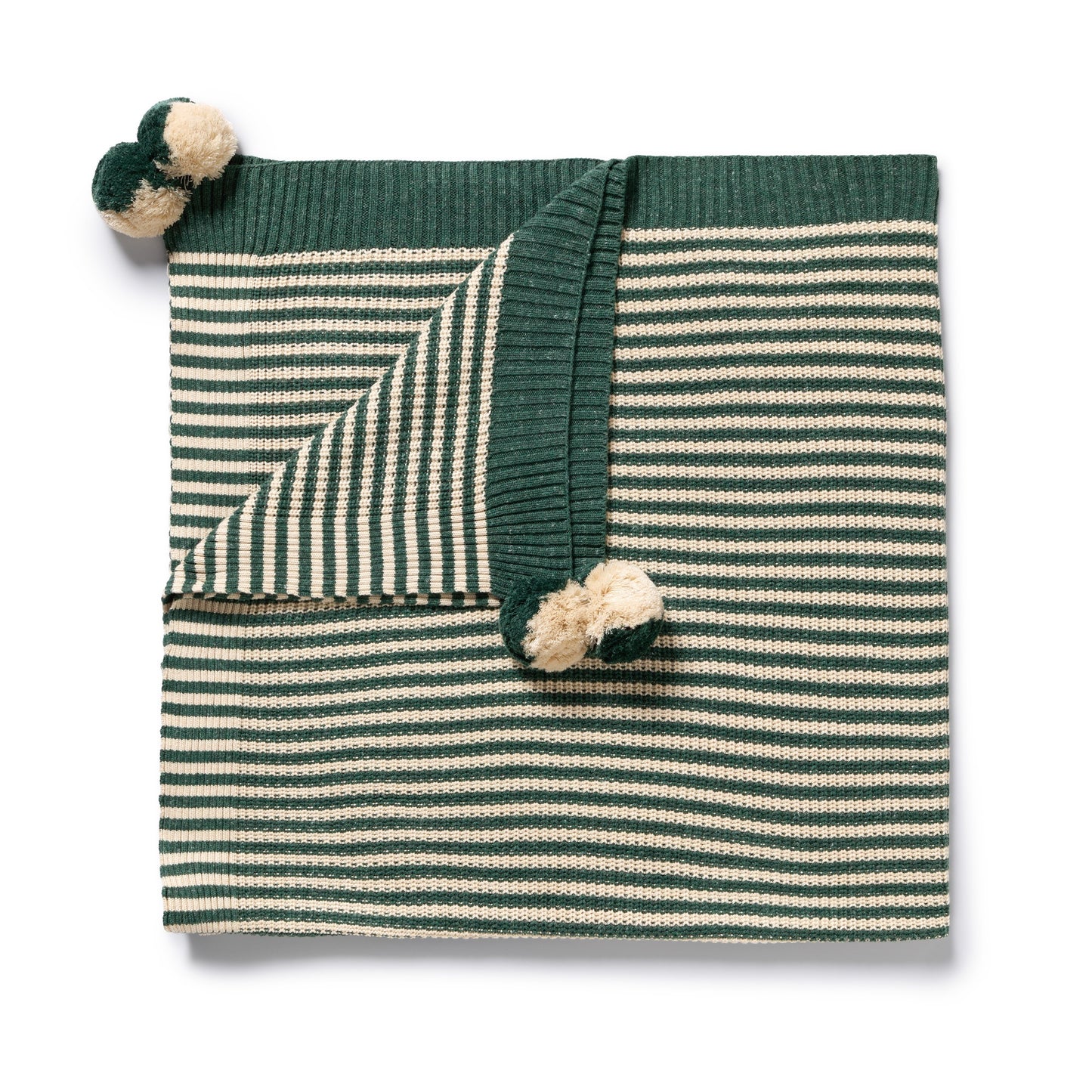 W&F Clover Stripe Organic Knitted Stripe Blanket