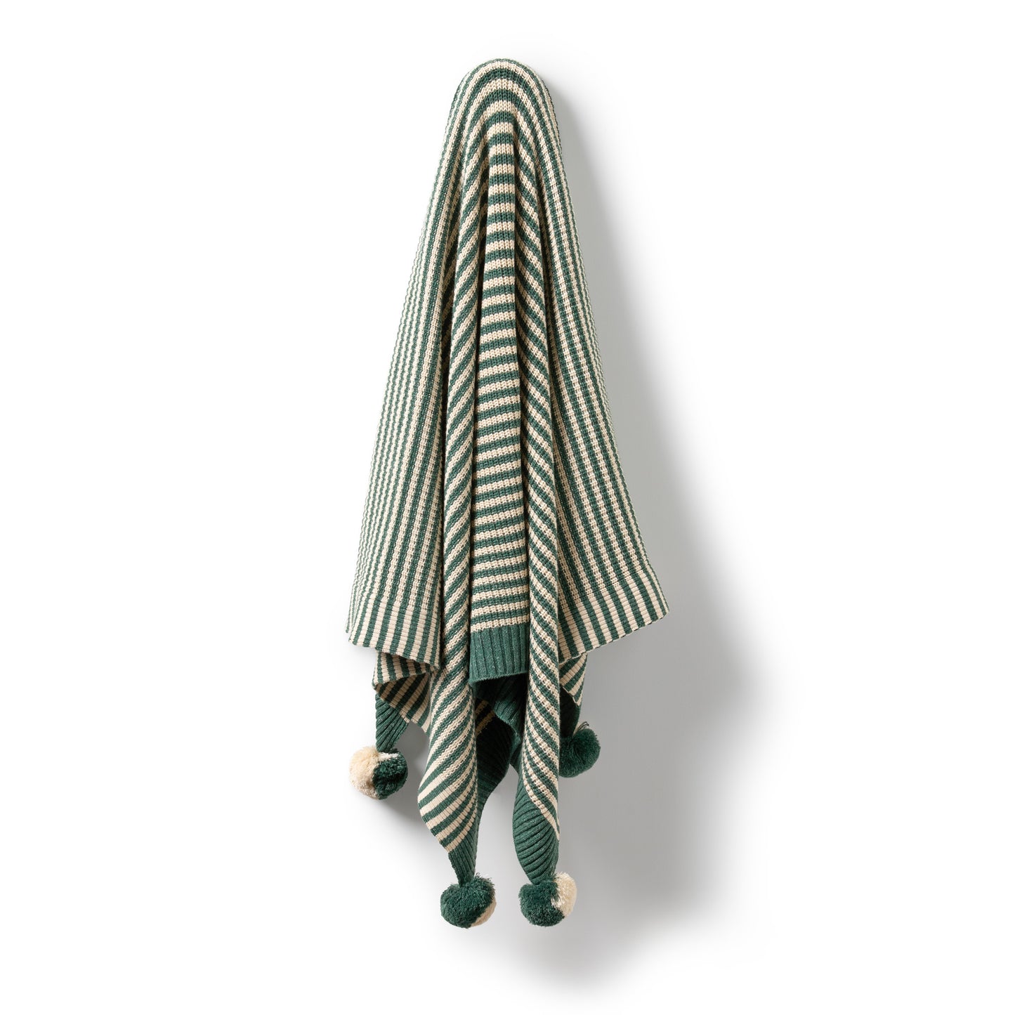 W&F Clover Stripe Organic Knitted Stripe Blanket