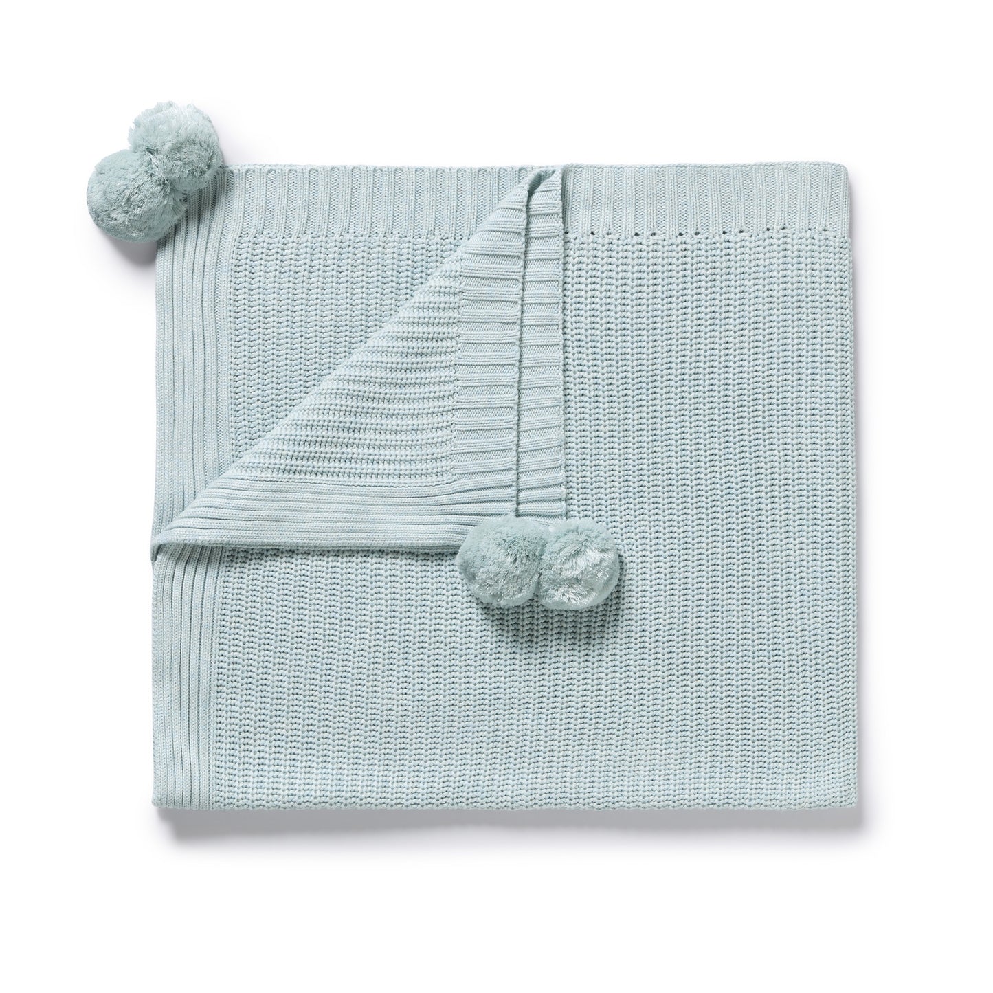 W&F Cloud Blue Organic Knitted Blanket