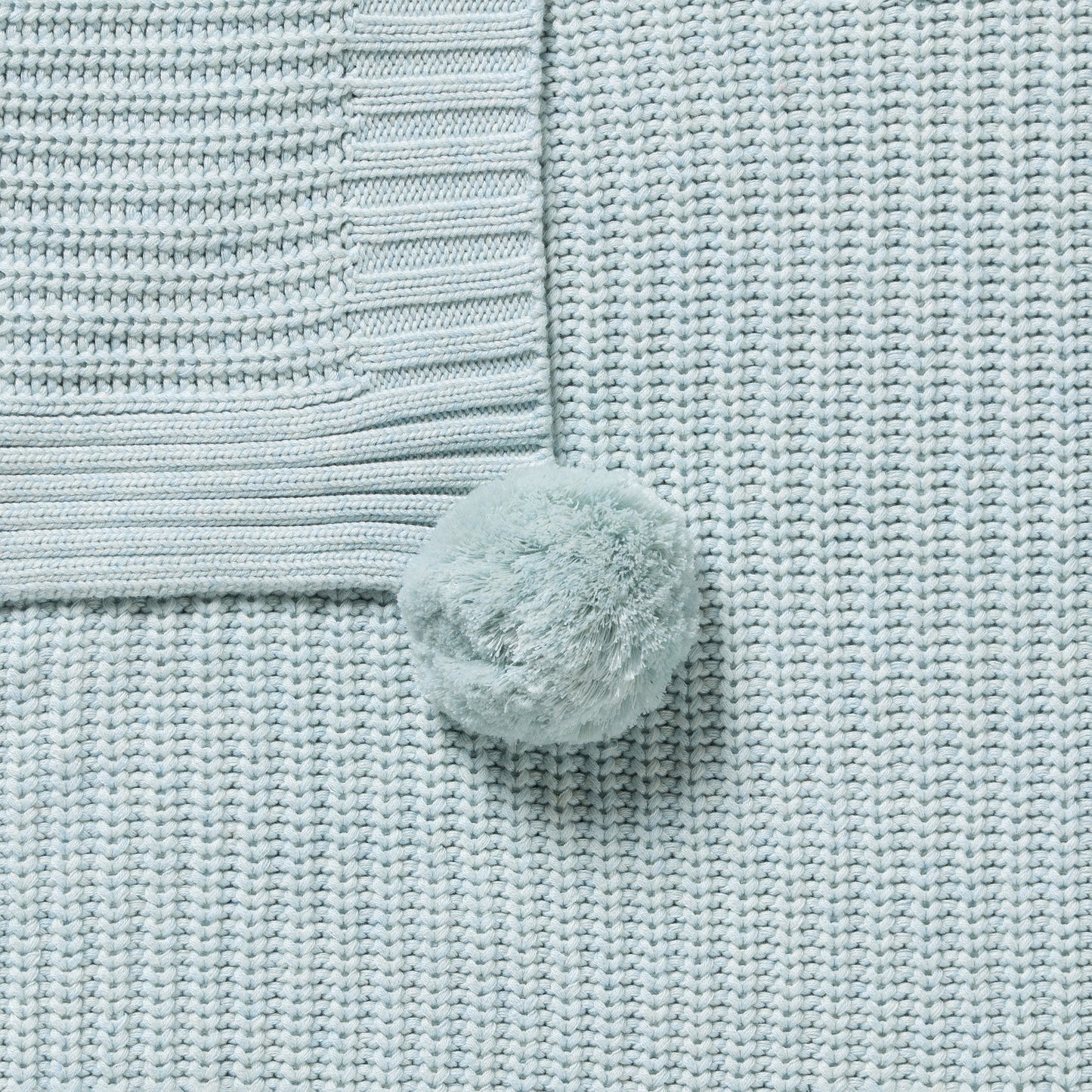 W&F Cloud Blue Organic Knitted Blanket