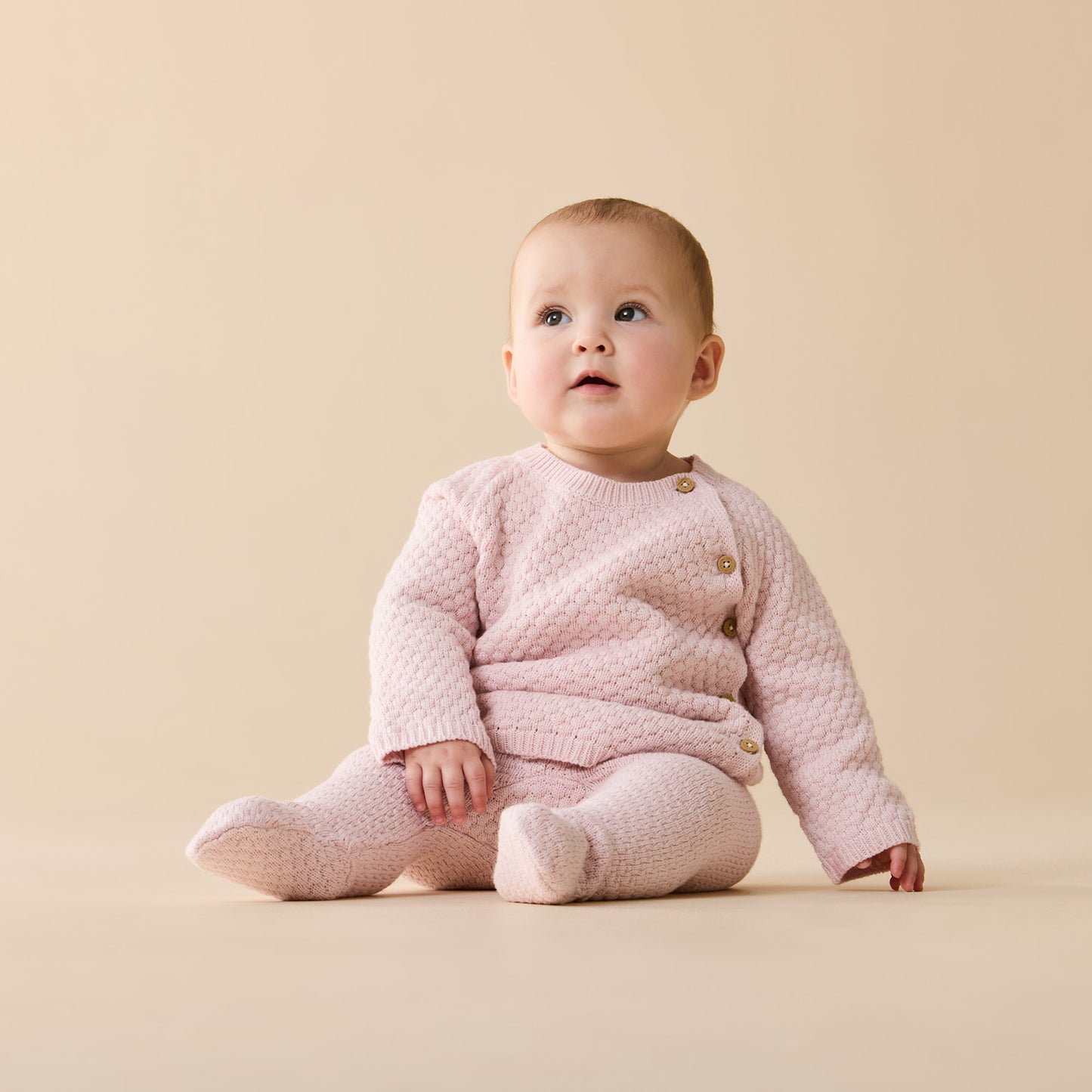 W&F Marshmellow Organic Knitted Bubble Kimono Cardigan