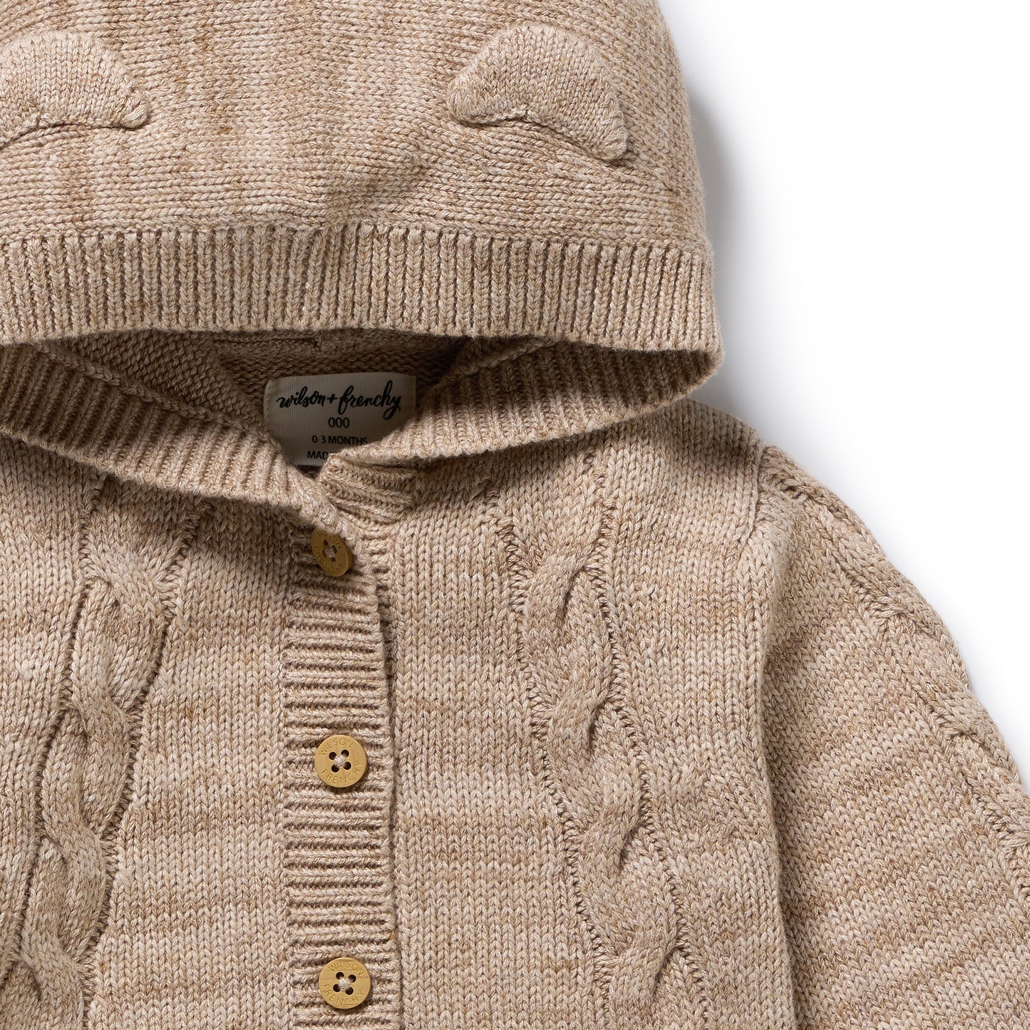 W&F Sandstone Organic Knitted Cable Jacket