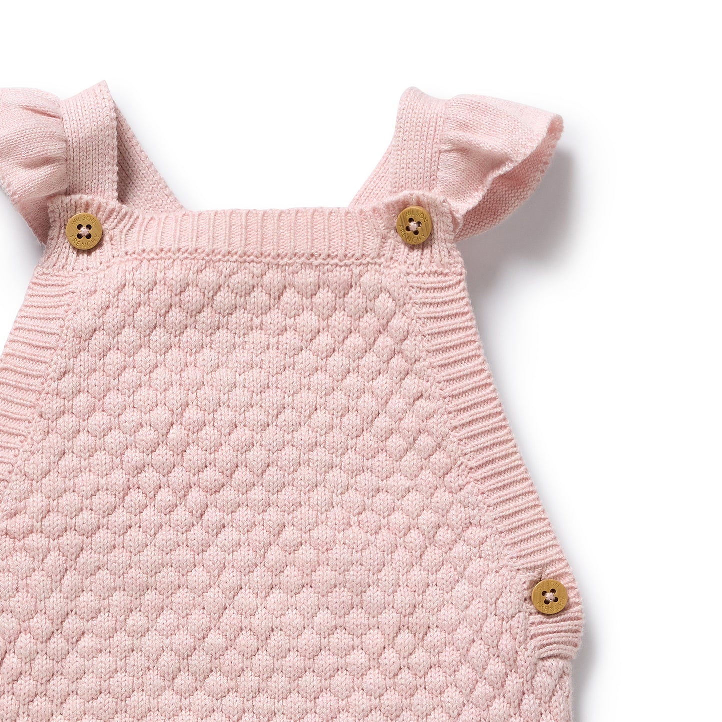 W&F Marshmellow Organic Knitted Bubble Ruffle Overall