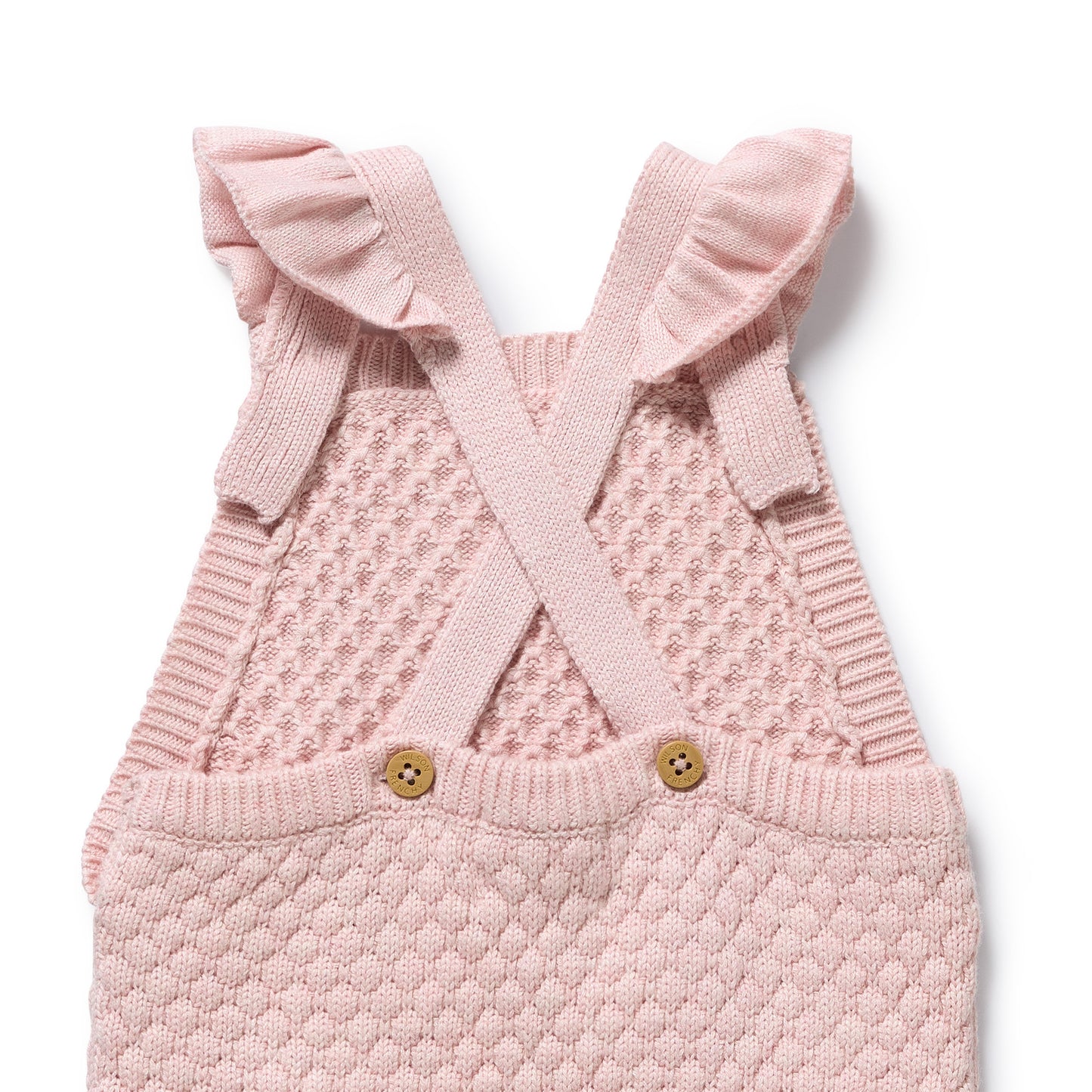 W&F Marshmellow Organic Knitted Bubble Ruffle Overall