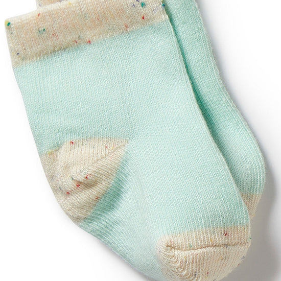 WF Organic 3 Pack Baby Socks - Mint Green, Cream, Pink