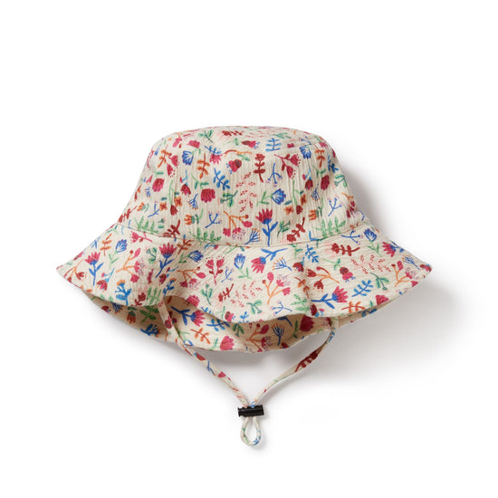 WF Crinkle Cotton Sunhat - Tropical Garden