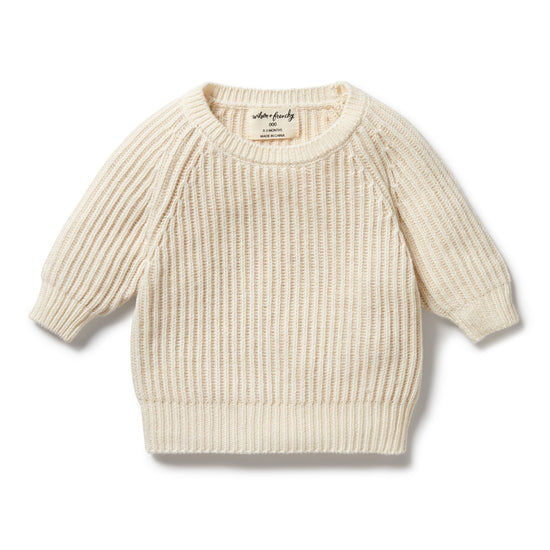 WF Ecru Knitted Ribbed Jumper