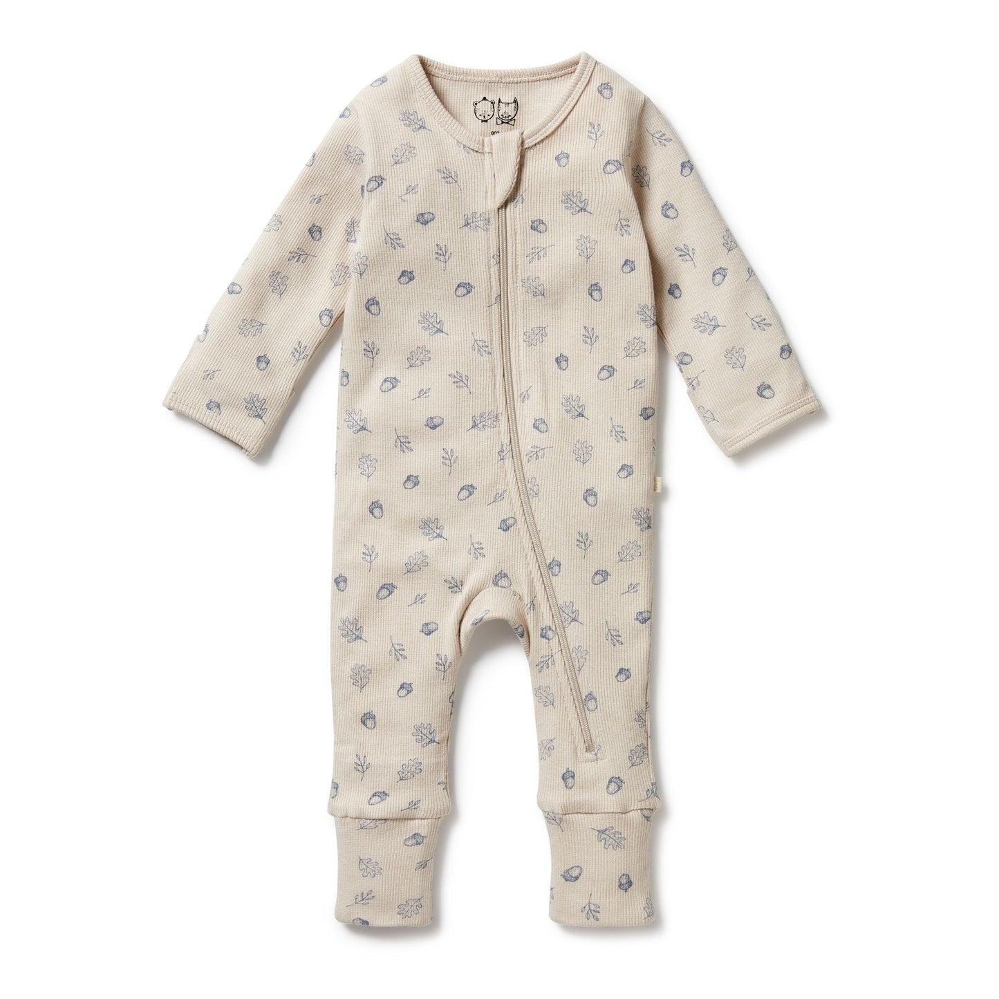 WF Falling Oak Organic Zipsuit with Feet