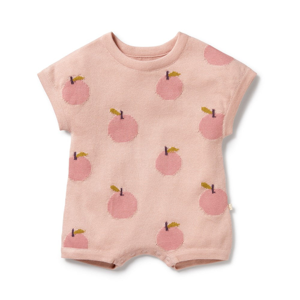 WF Organic Knitted Growsuit - Just Peachy