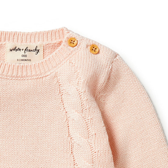 WF Knitted Mini Cable Jumper - Blush