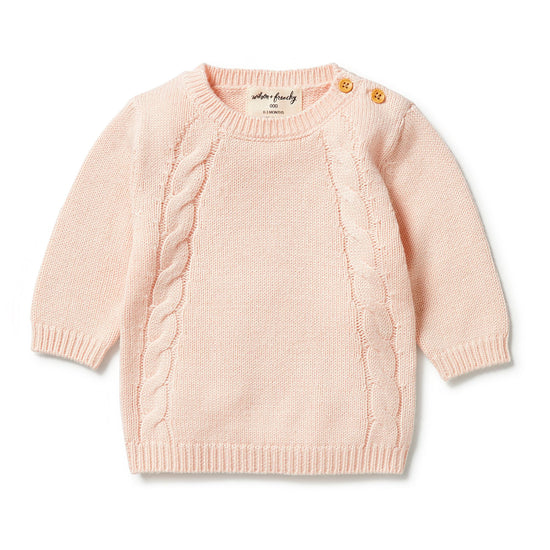 WF Knitted Mini Cable Jumper - Blush