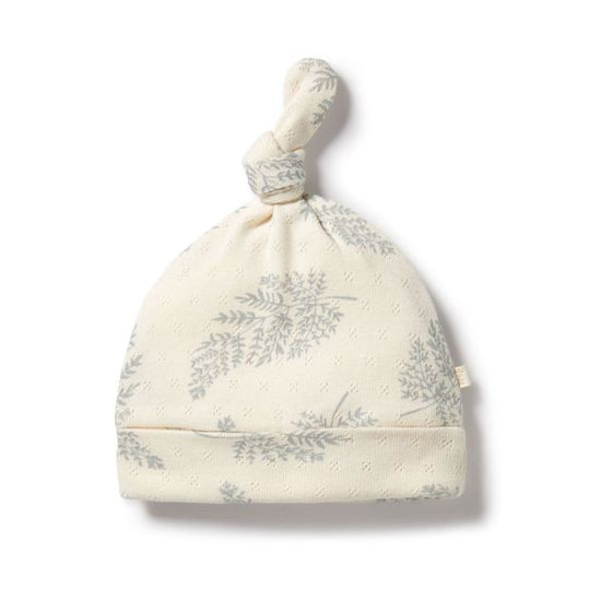 WF Organic Pointelle Knot Hat - Forever Ferns