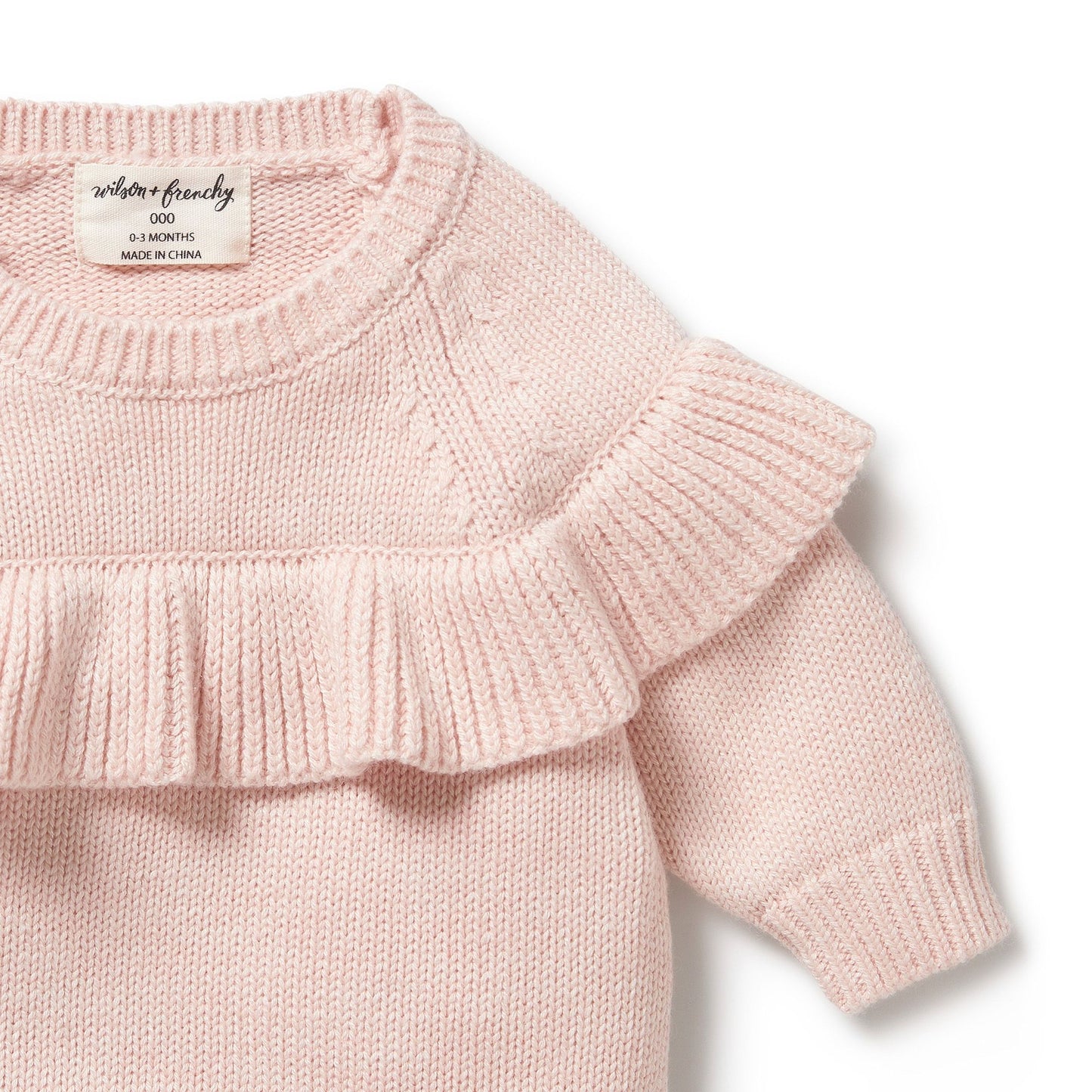 WF Pink Knitted Ruffle Jumper