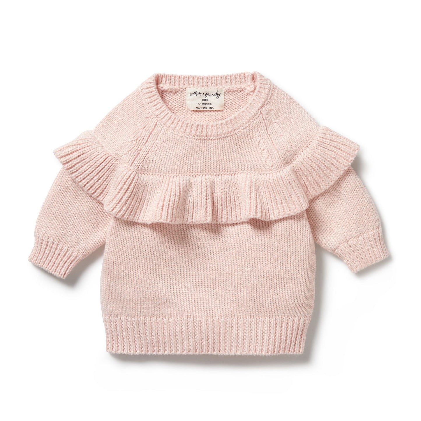 WF Pink Knitted Ruffle Jumper