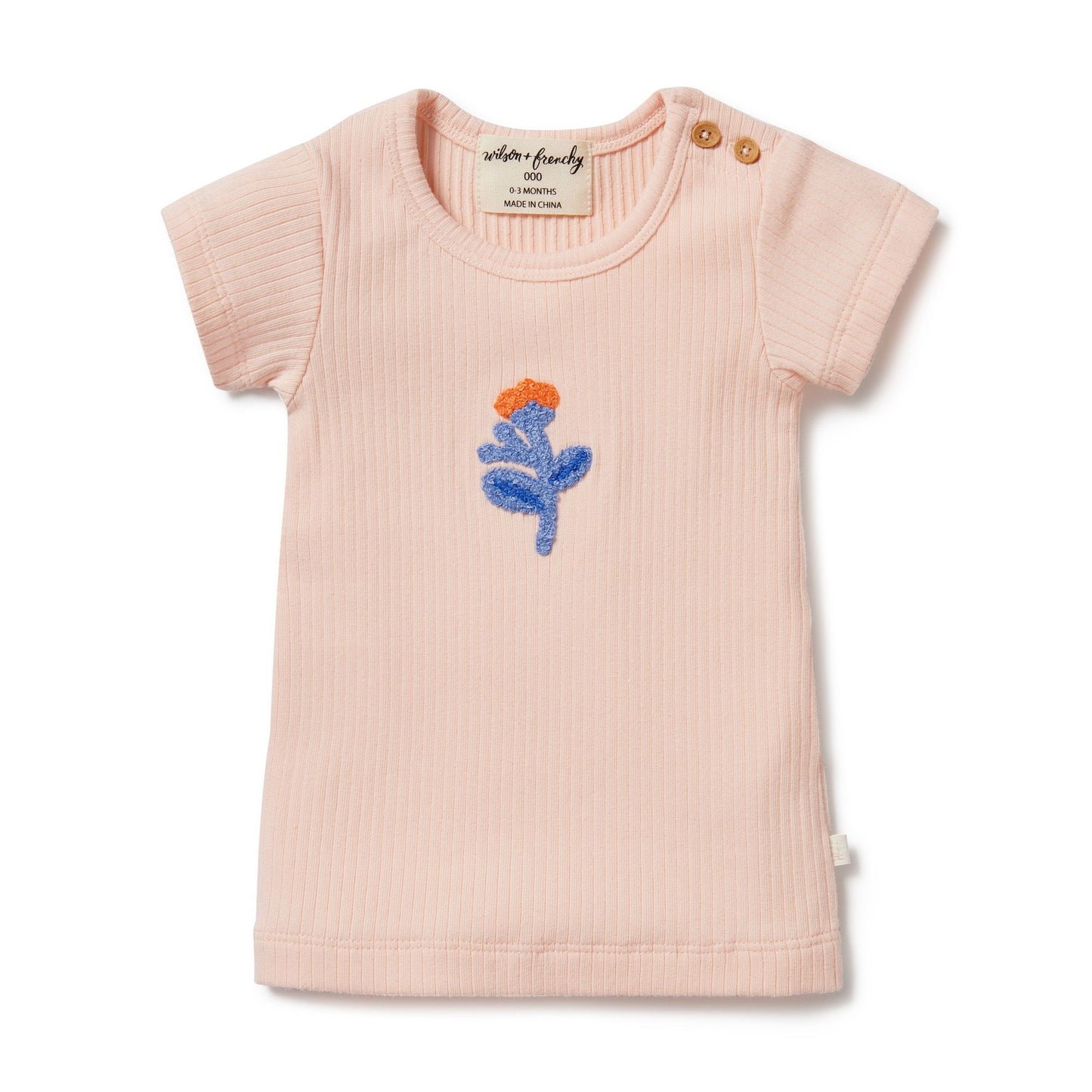 WF Organic Rib Tee - Little Flower