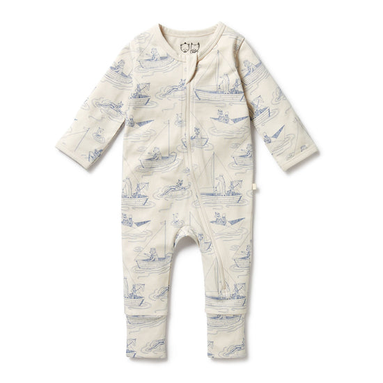 WF Sail Away Organic Zipsuit with Feet