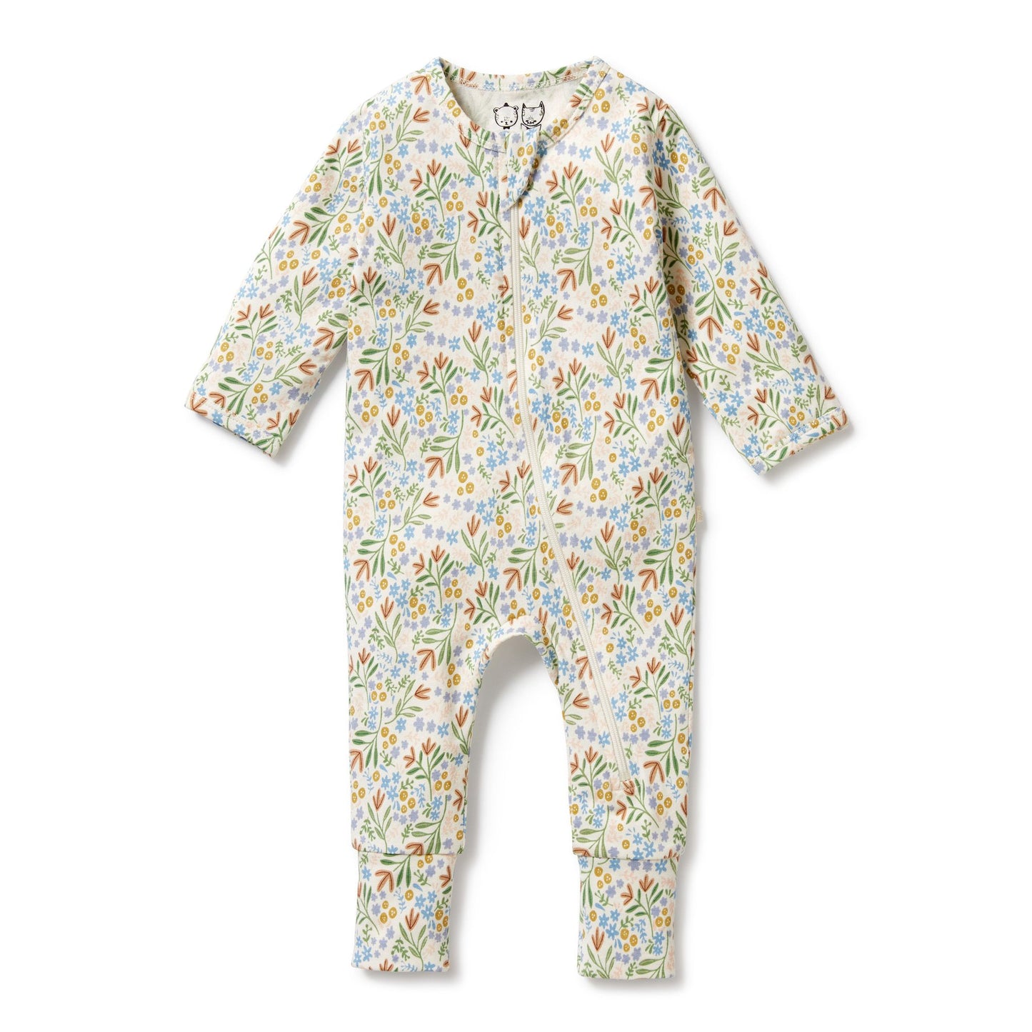 WF Tinker Floral Organic Zipsuit with Feet