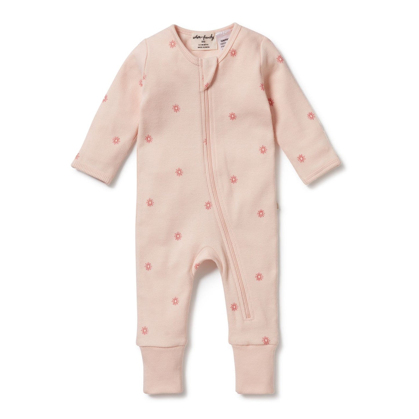 WF Org Rib Zipsuit with Feet - Petit Soleil