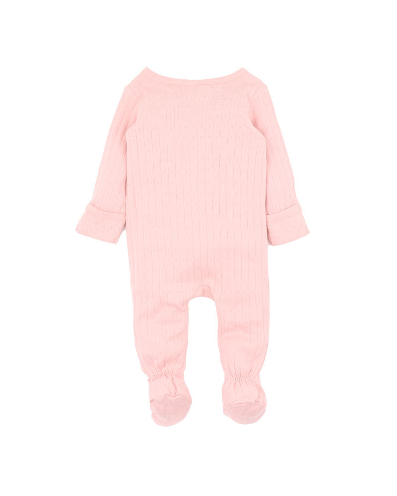 Bebe Blossom Organic Pointelle LS Zipsuit
