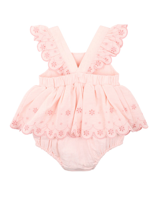 Bebe Tillie Broidery Layered Bodysuit - Peachy Pink