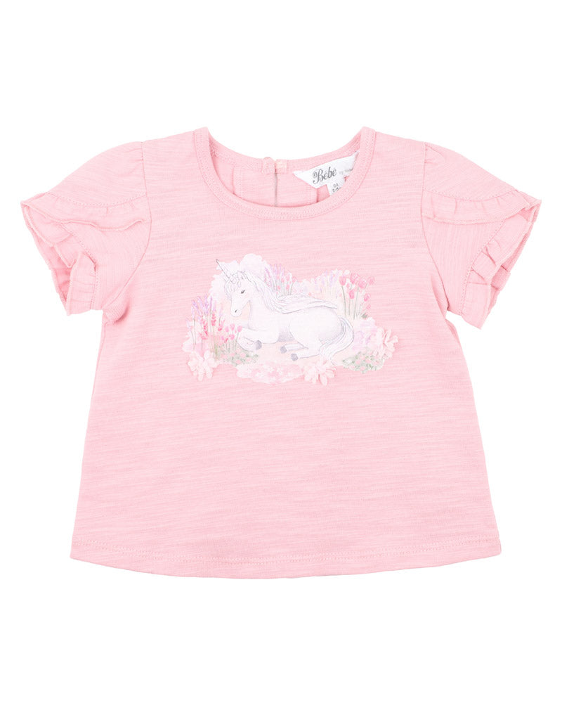 Bebe Florence Unicorn Tee - Mid Pink