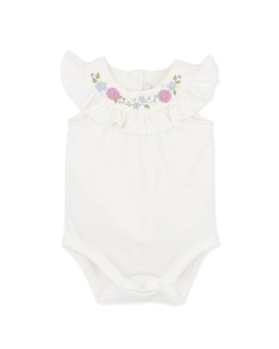 Bebe Zara Frill Yoke Bodysuit - Snow
