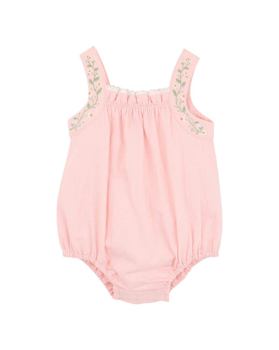 Bebe Tess Embroidered Strap Bodysuit - Pale Pink